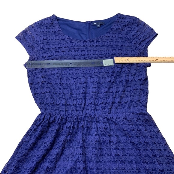 GAP | Knit Blue Dress Size 6 Elastic Waist Two Layer Cotton Blend - Picture 10 of 11